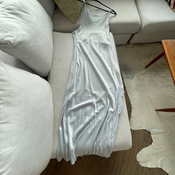 Blue Silk Halter Oak and Fort Dress - Picture 3 of 8